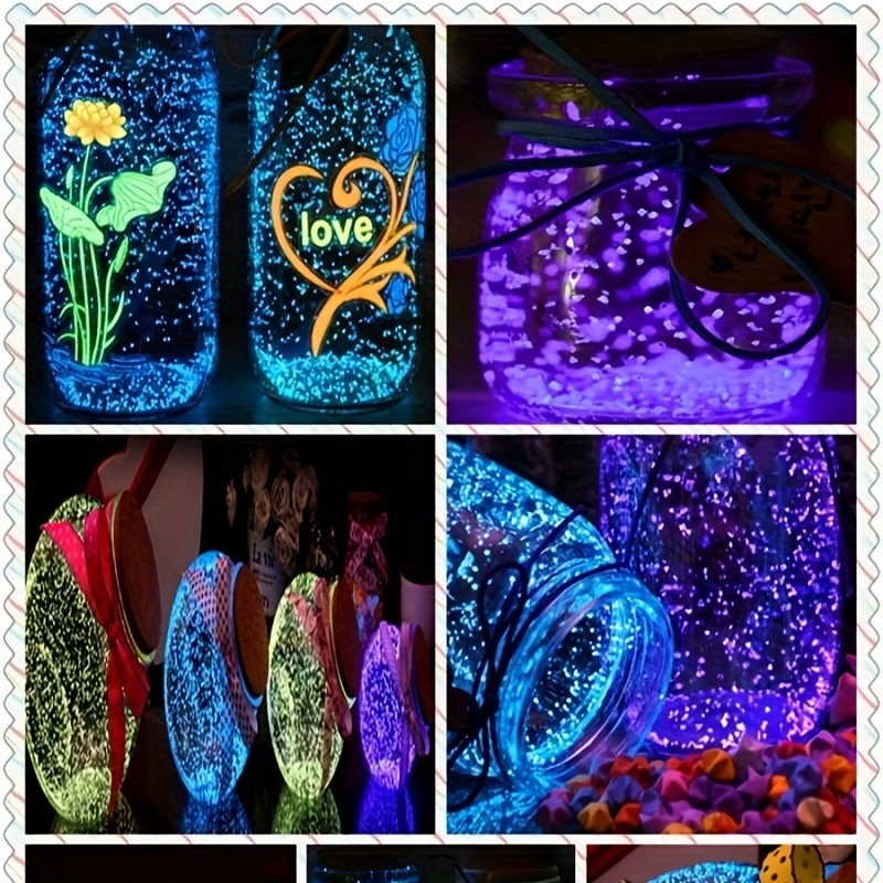 

1pack, Glowing Sand Stones Diy Paint Glitter Starry Bottle Fluorescent , 5cm X 10cm For Home Decor & Craft Use