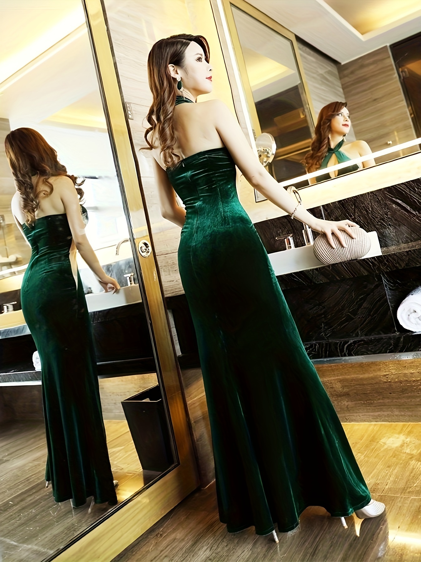 robe en velours femmes boîte nuit sexy amincissante Temu Switzerland