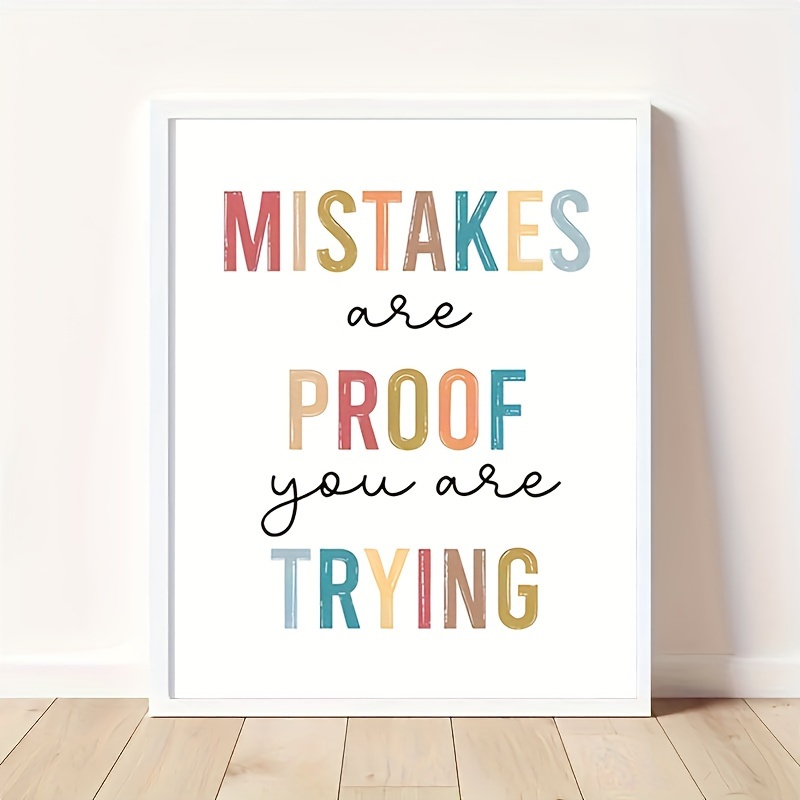 Mistakes Proof Trying Mental Health Wall Art Decor - Temu Portugal