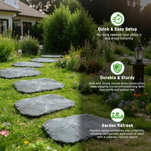 a single outdoor natural stepping stone irregular garden slab measuring 12 16 decorative stone for lawn yard and patio landscaping