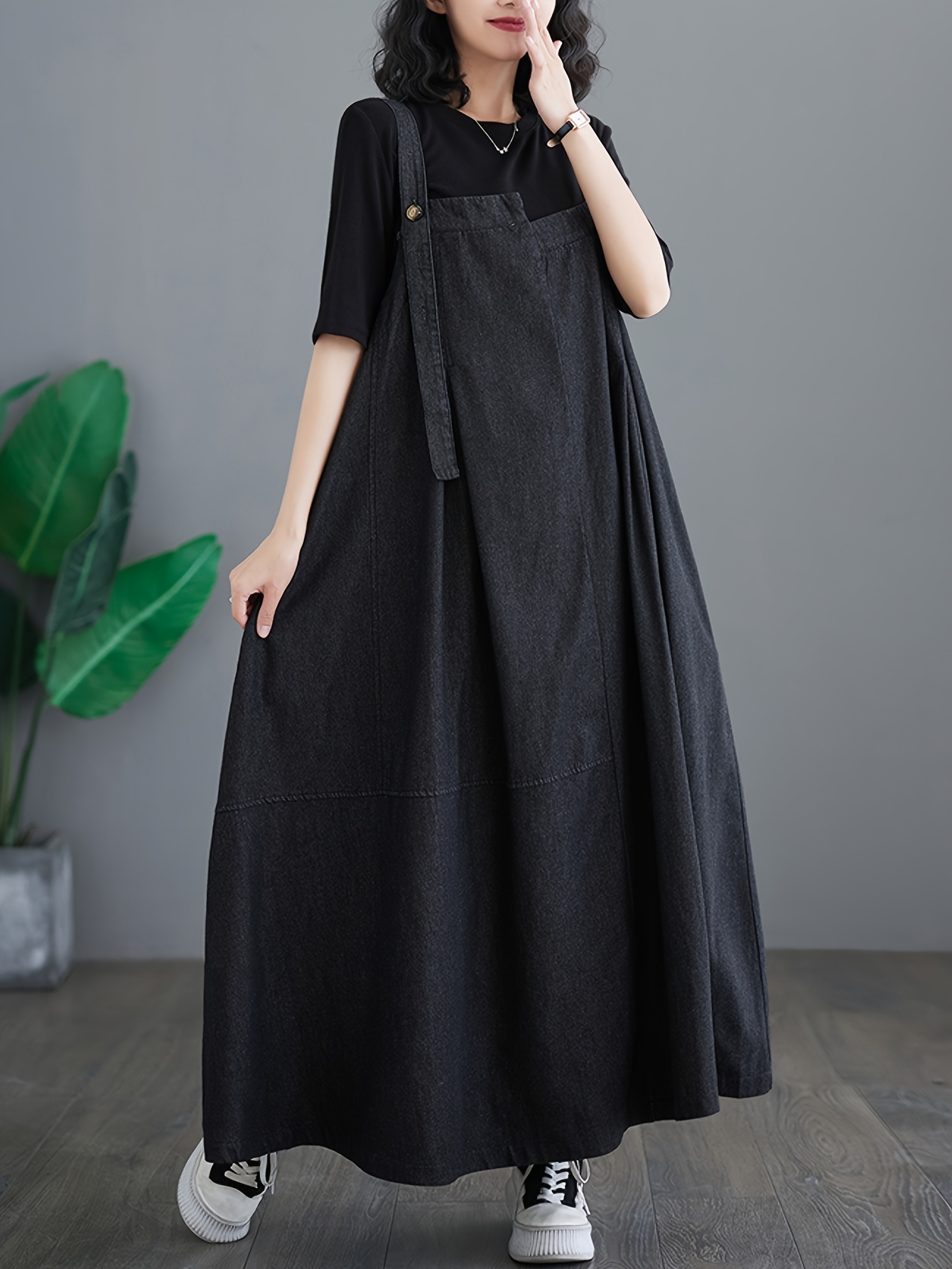 new plus size womens denim overall dress spring summer - Temu Germany