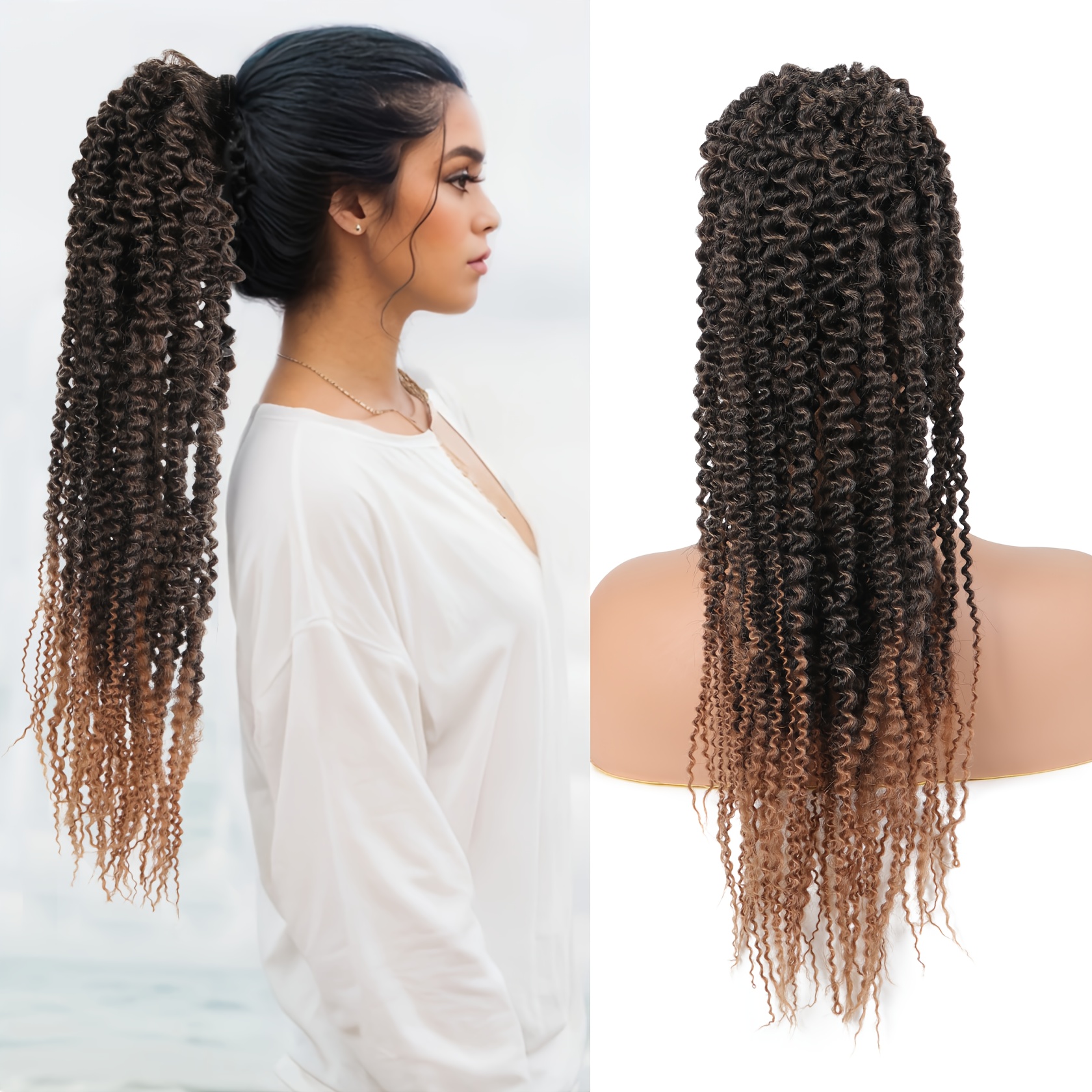 20 inch deep curly afro   ponytail extension for women clip in synthetic soft fluffy hair tails drawstring pony extensions for daily   extensions details 0