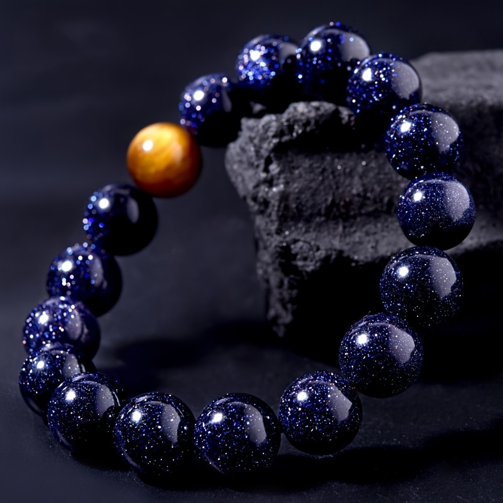 

Elegant Starry Blue Sandstone Bracelet For Women - Vintage-inspired, Natural Stone, & Gifting On Valentine's Day Or Birthdays