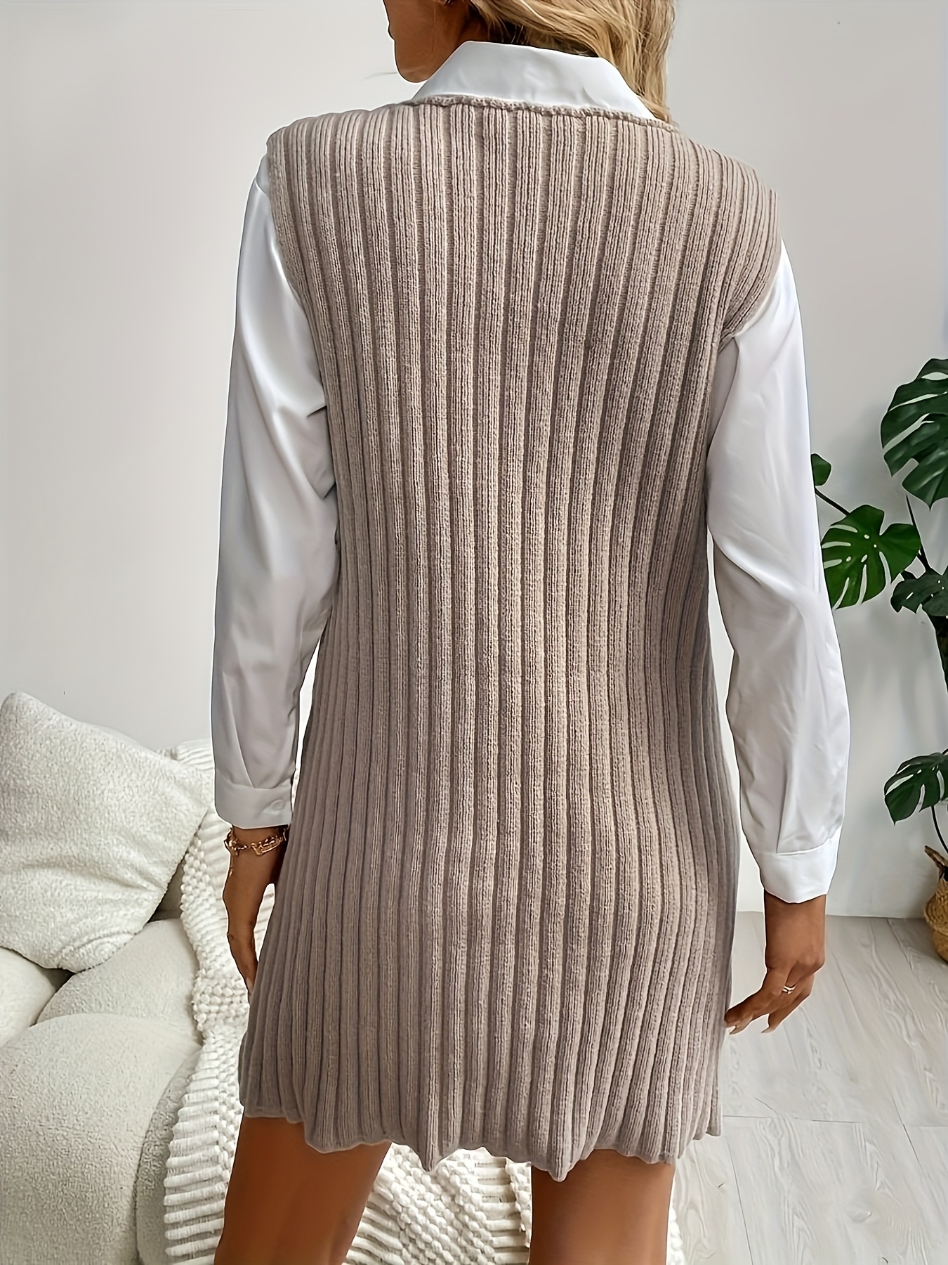 sleeveless winter tunic dress plus size womens plus size v neck sweater line silhouette for a pair:monroe-criss-cross-heels-black backless mock neck dress Color:Tobacco