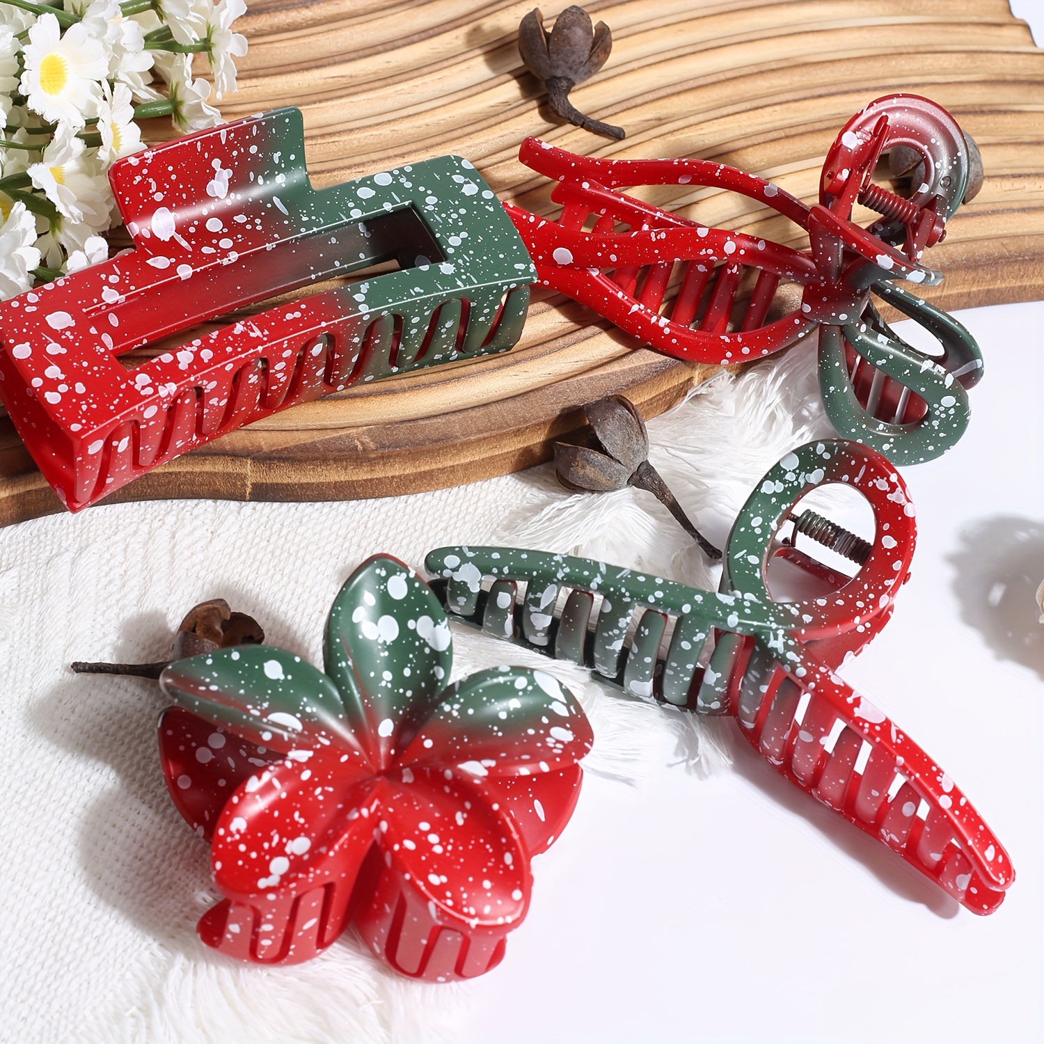 

Christmas For Women, Plastic , Accessories For Updos, Set Of 1/4 Pcs Suitable 14+