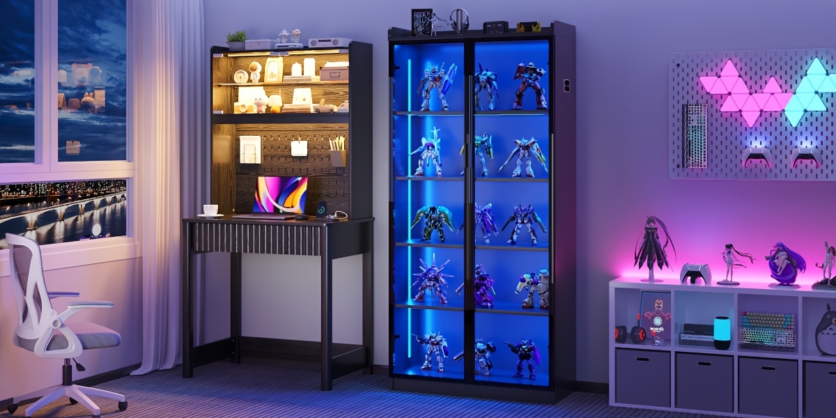 HWB Modern Computer Desk with Pegboard, 64