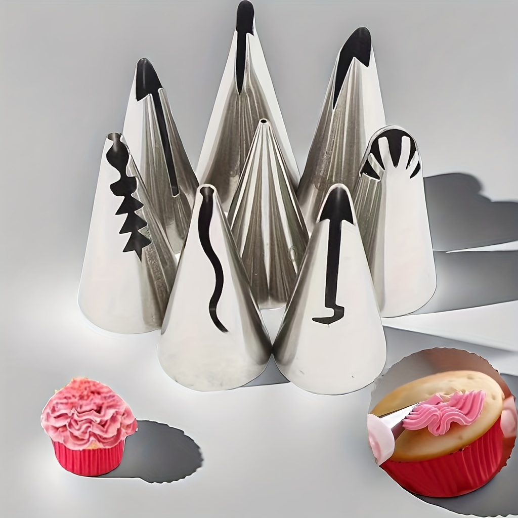 

7pcs Stainless Steel Cutlery Set, Playful Patterns & Polka Dots - Food-safe Dinnerware - Ideal For Home Baking, Birthday Parties, Diy Cake & Dessert Decoration Tools - Durable Kitchen Utensils