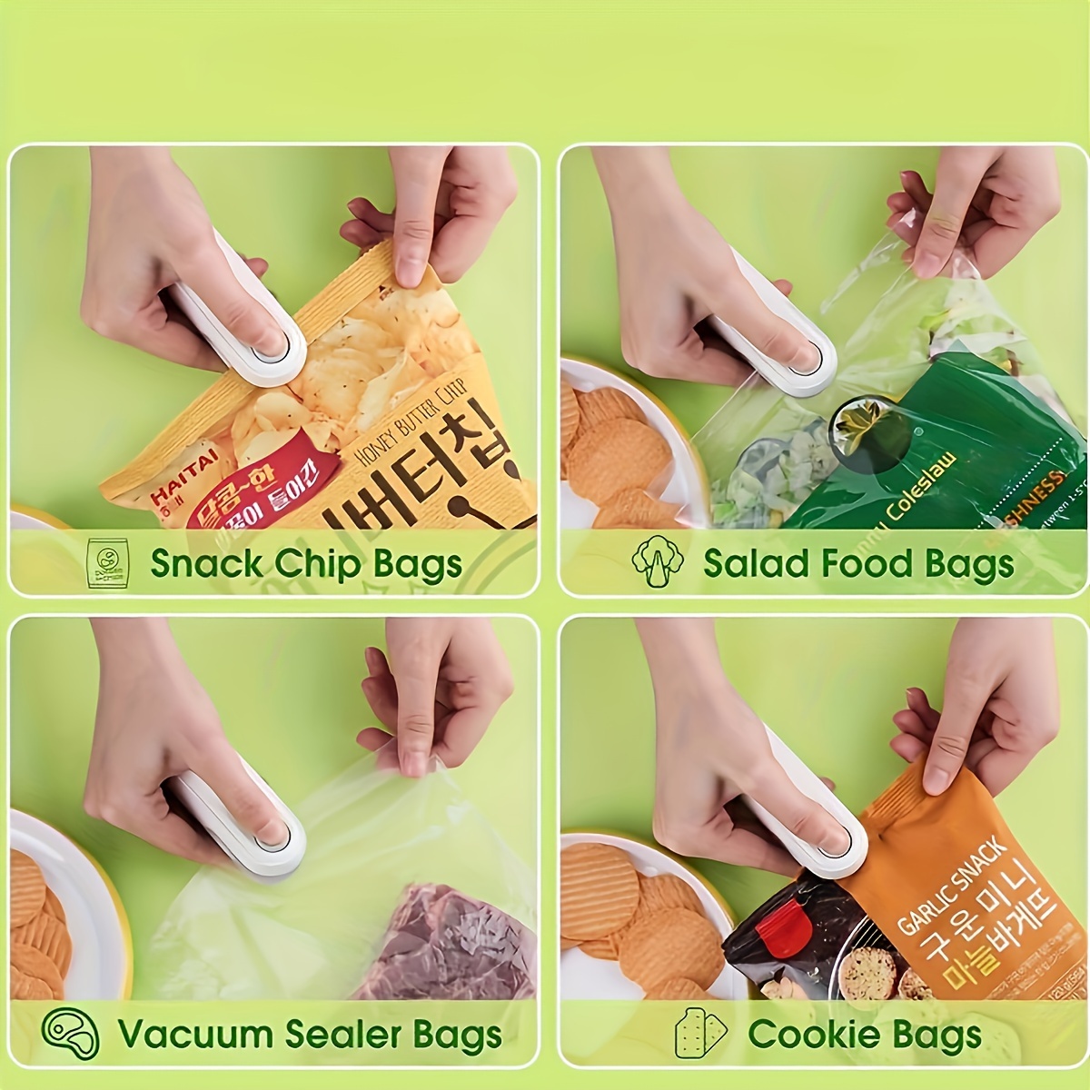 new portable sealing machine for snacks a household gadget that uses magnetic suction for sealing plastic bags details 1