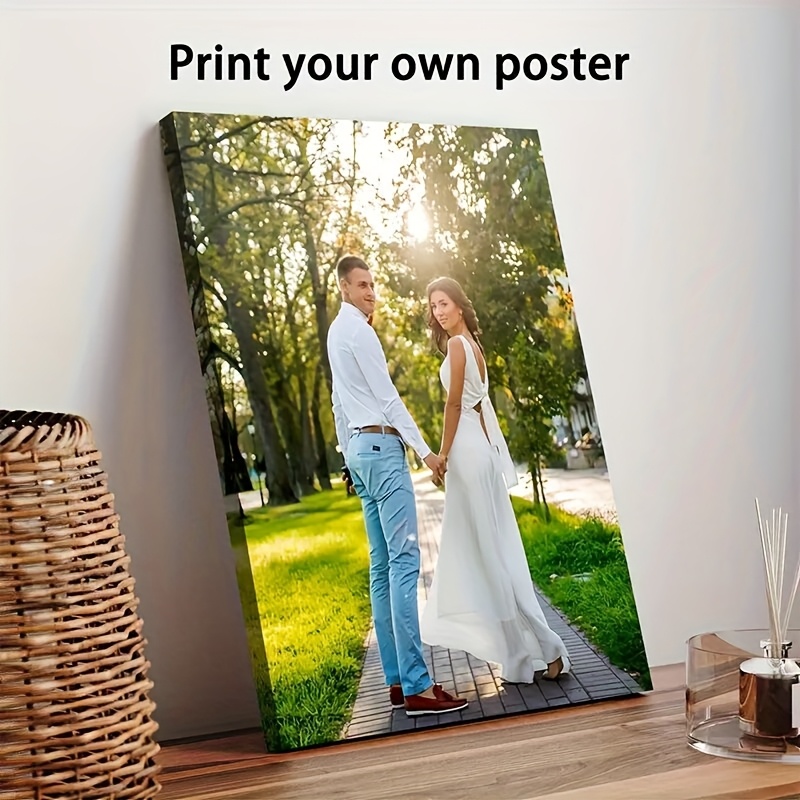 TEMU 2d Flat, 2d Flat, Unframed, 1pc Custom Canvas Art, Personalized Multi-photo Wall Decor, Suitable For Couples, Holiday Memories, Family And Home,