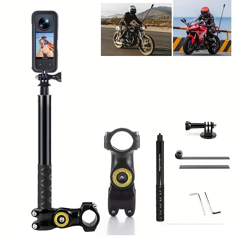 

Motorcycle Camera Monopod Holder, Bicycle Handlebar Mount Bracket, Invisible Selfie Stick Stand For Go Pro