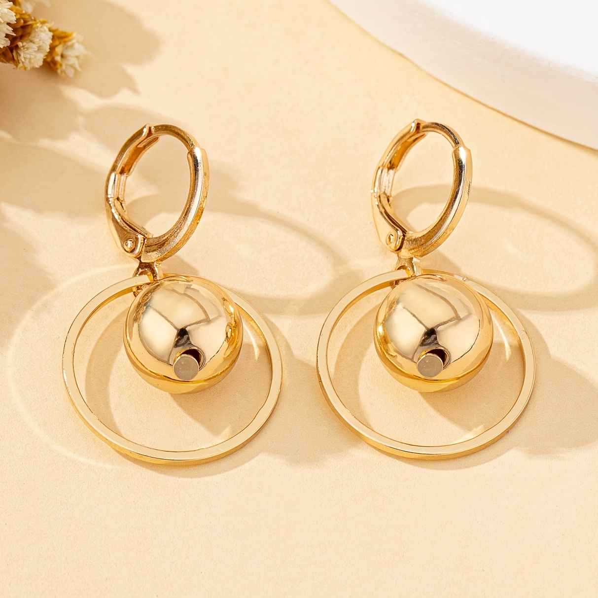 Pair Of French Clip Ccb Pendant Earrings