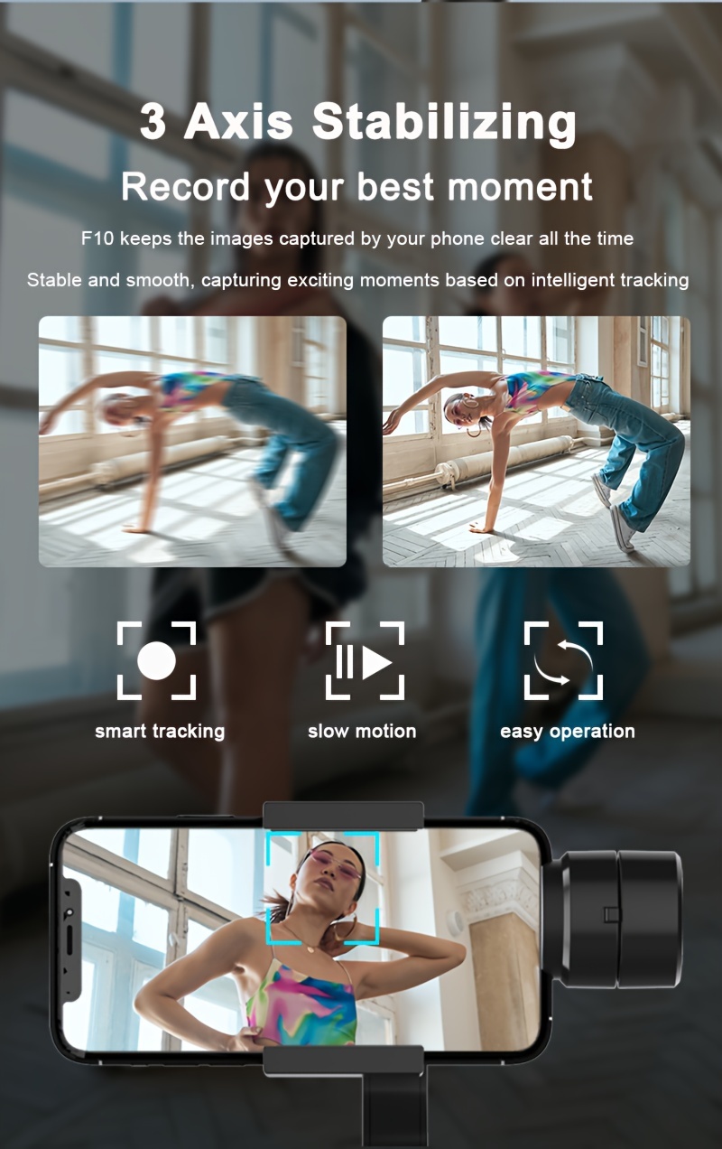  Snoppa Estabilizador cardán de eje M1-3 para iPhone y teléfono  Android. Crea video suave con tu teléfono inteligente. Funciona con todos  los iPhone y Android, incluido iPhone 8 8 Plus 7