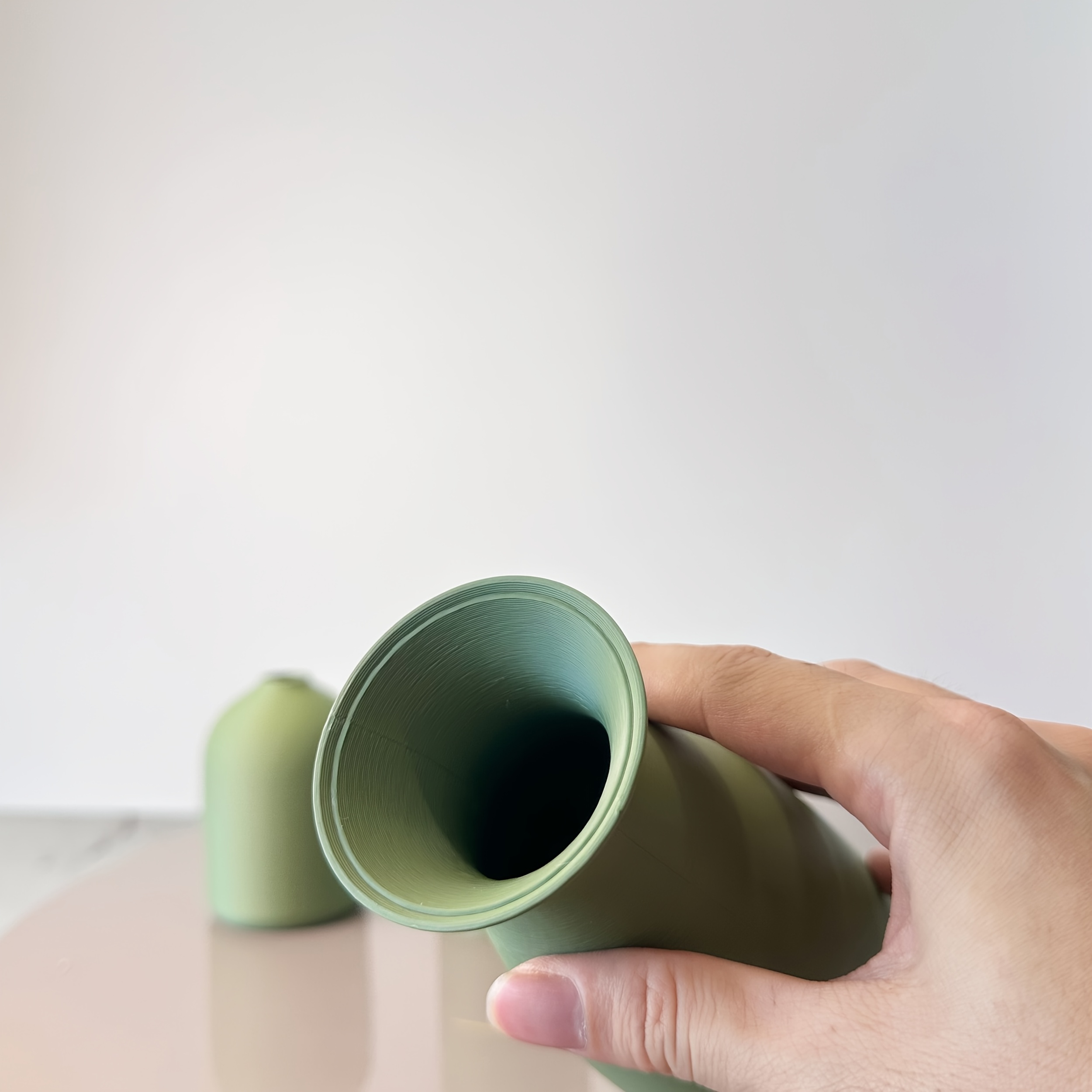 Lot de 3 Vases Décoratifs Art Matcha Vert, Vases à Fleurs Séchées avec Arrangement de Pierres Synthétiques, Idéal pour Décoration d'Intérieur, Entrée ou Bureau