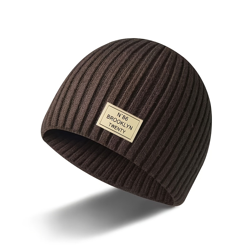 TEMU 1pc 86 Standard Snapback Short Brim Cap For Men, Outdoor Casual Sports Solid Color , Unisex Brimless Knit Hat Christmas Gift