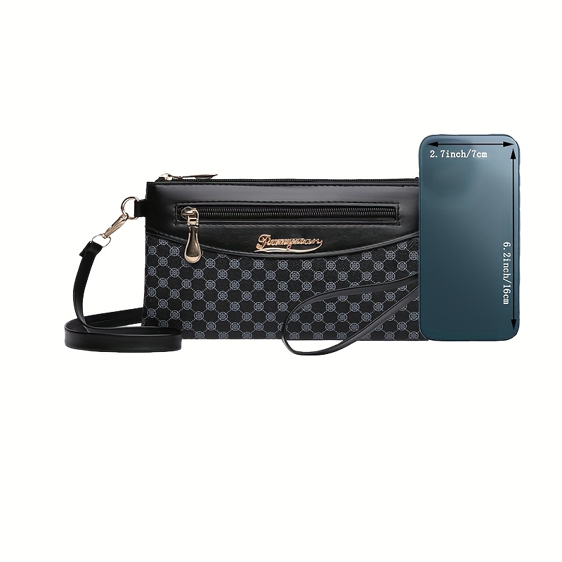 Ymuyus Unisex Crossbody Bag - Zipper Closure, Adjustable Strap, Faux Leather, Double Bag Design (Black)