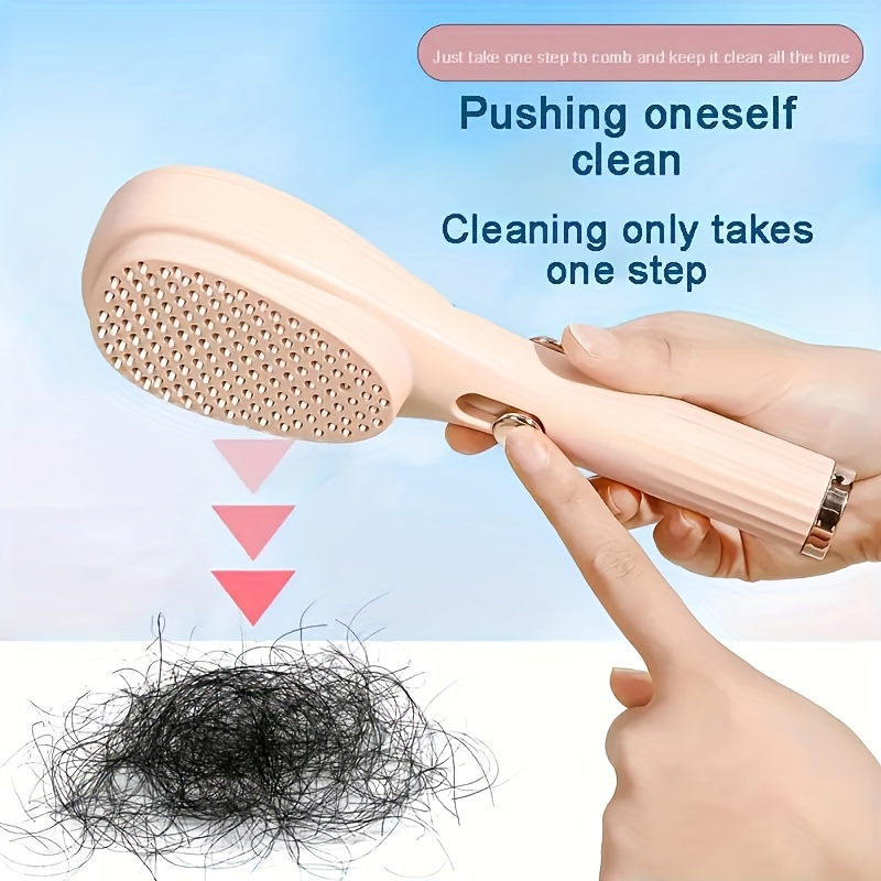 360 surround brush detangling hair brush anti static portable retractable hair brush scalp massager and   cleaner   easy to clean plastic bristles hair brush multiple colors   details 0