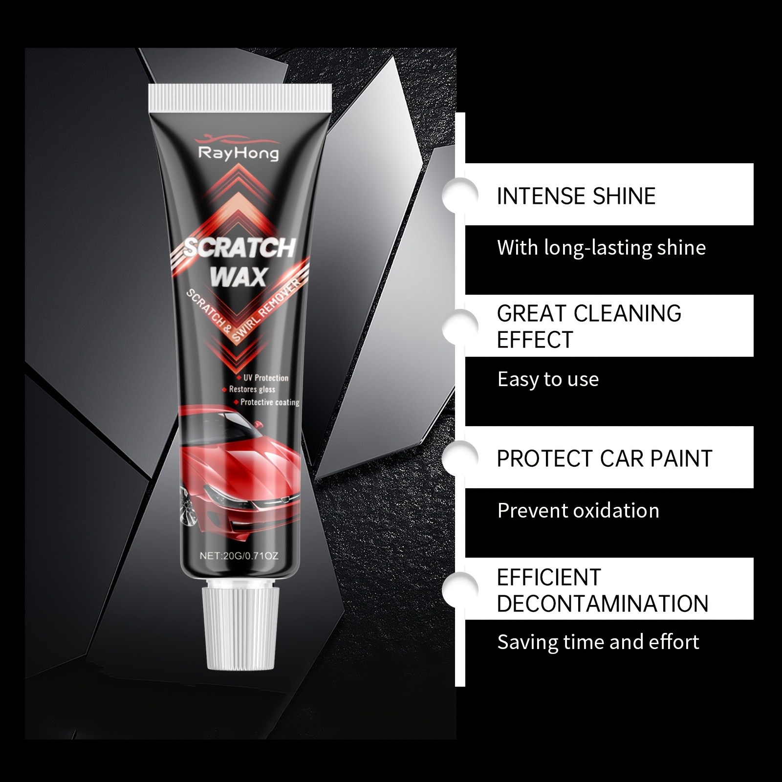 car coating protection wax -   removes dust and dirt, prevents scratches, and provides glossy protection - suitable for   colors of car paint. details 1