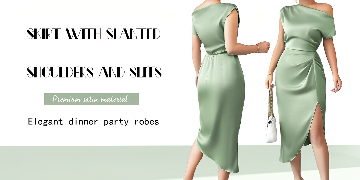 elegant avocado green satin one shoulder midi dress high - Temu