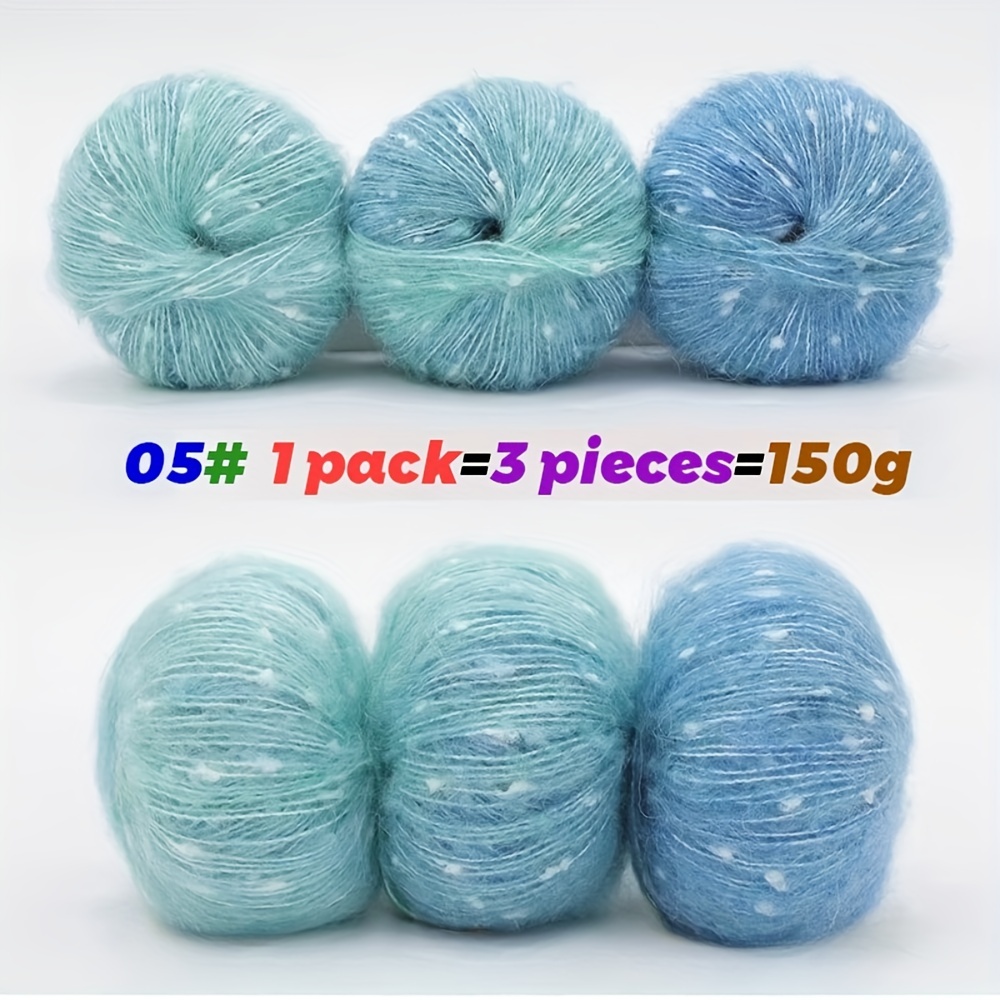 150g Colorful Snow Dot, Colorful Gradient Long Section Dyed Line, Sweater, Hat, Scarf, Vest, Yarn Ball, 3pcs/pack