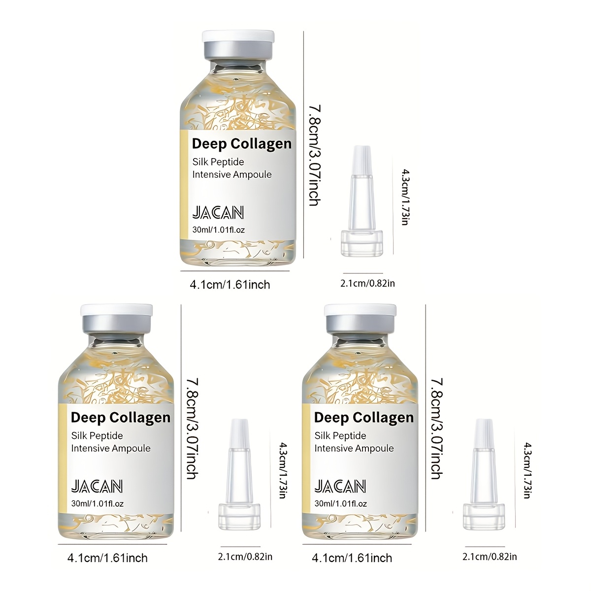 3pcs deep collagen     lifting ampoule with collagen and 30     tightening and firming 72h hydration making     and healthy