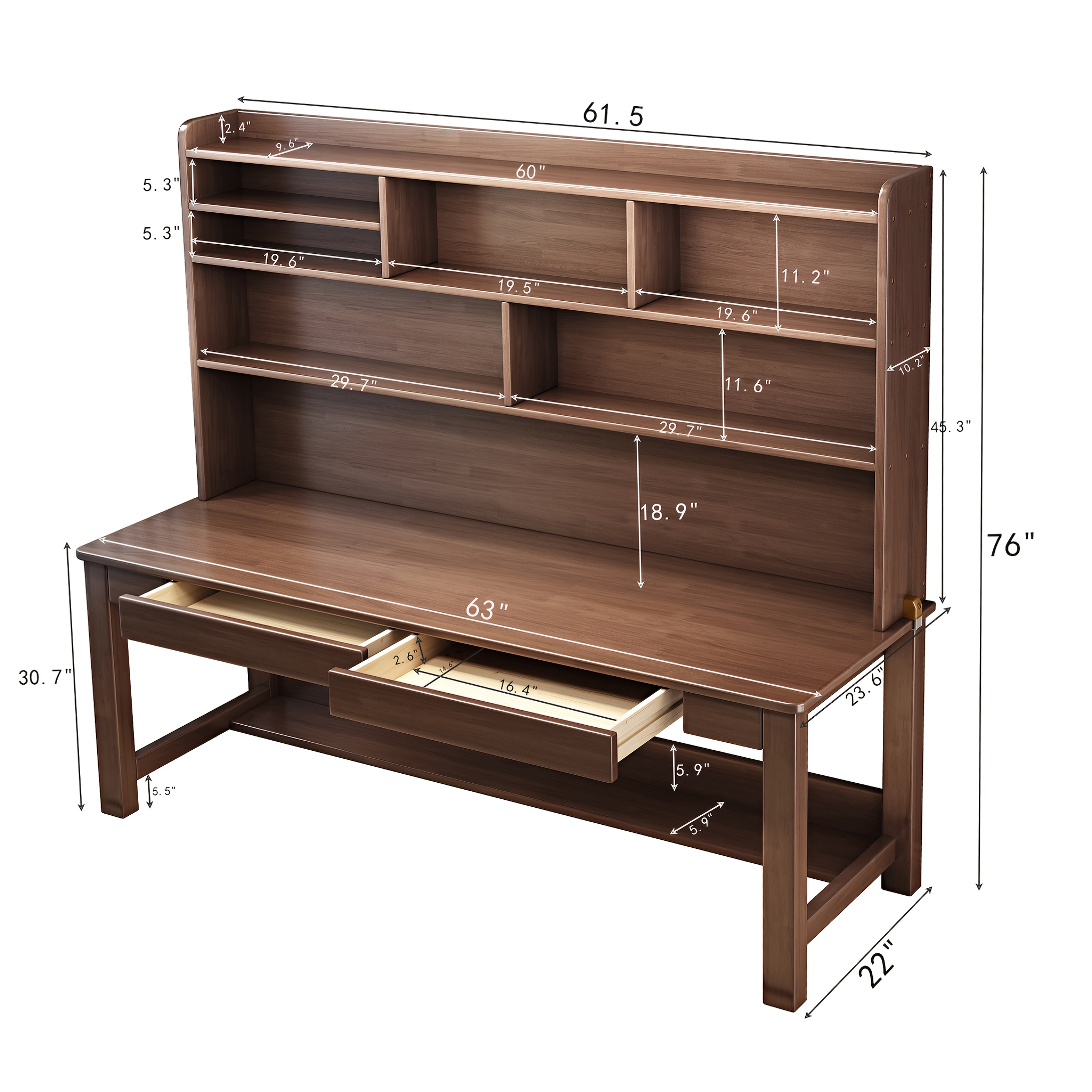 solid wood desk and cabinet set with drawers integrated desk and bookshelf under desk storage rack and desk cabinet   lightweight versatile detachable suitable for any location no   decorations required Product details 1
