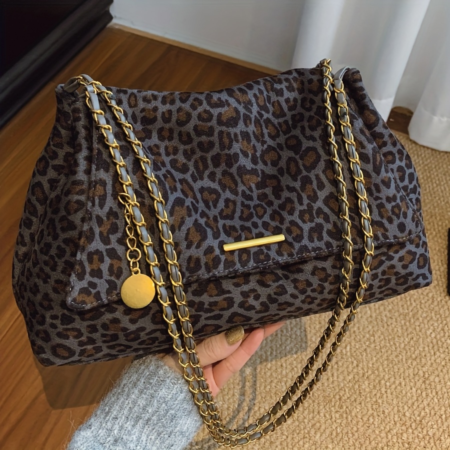 suede vintage fashion versatile leopard print womens - Temu Bahrain