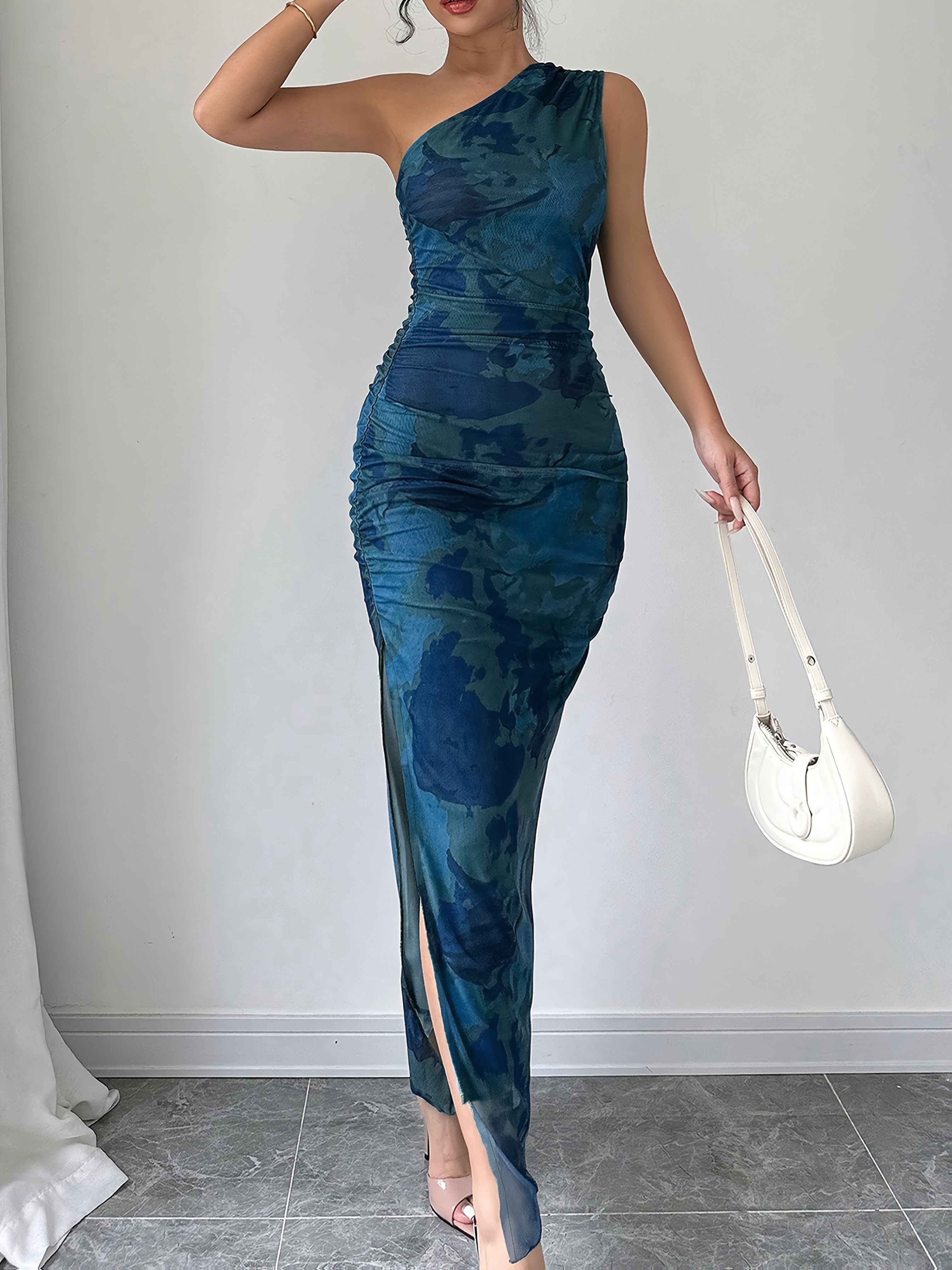 womens sleeveless long dress tropical print fitted strapless - Temu Germany
