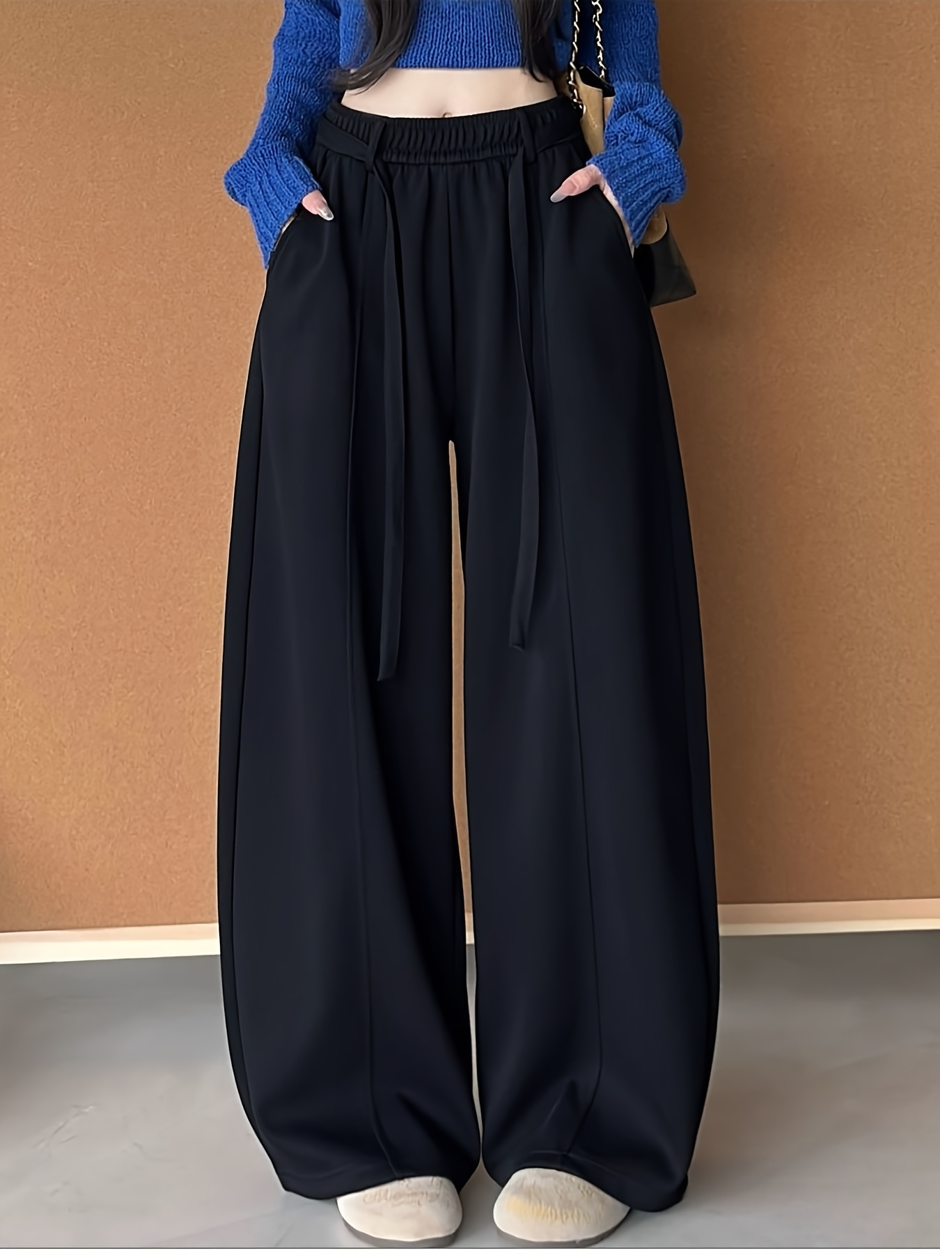 slim fit dress slacks Impressive Perfection Front Slit Flowy Pants