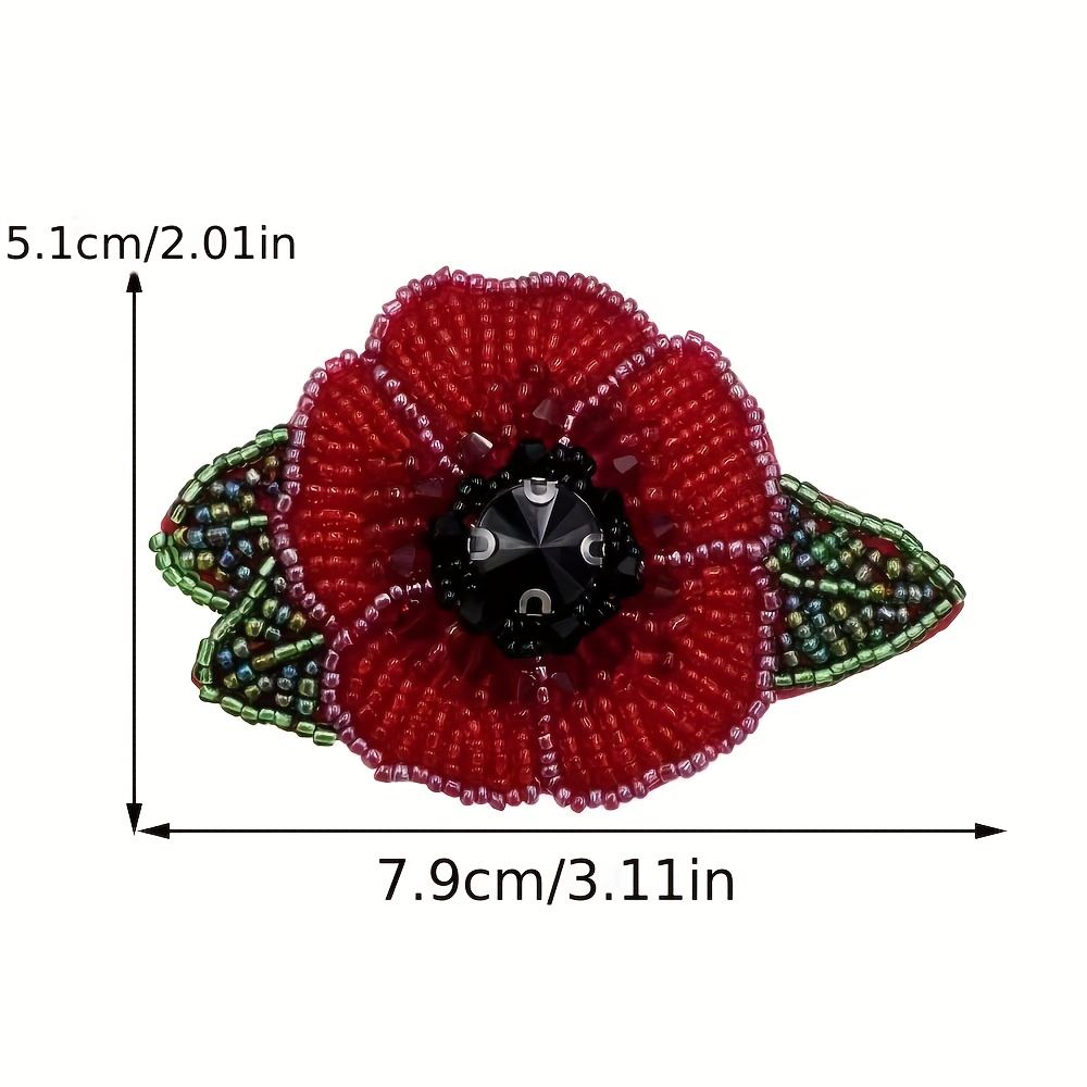 TEMU 1pc Handmade Beaded Flower Decorative Patch - Featuring A Colorful Floral Pattern. This Badge And Brooch Accessory Is Suitable For Decorating