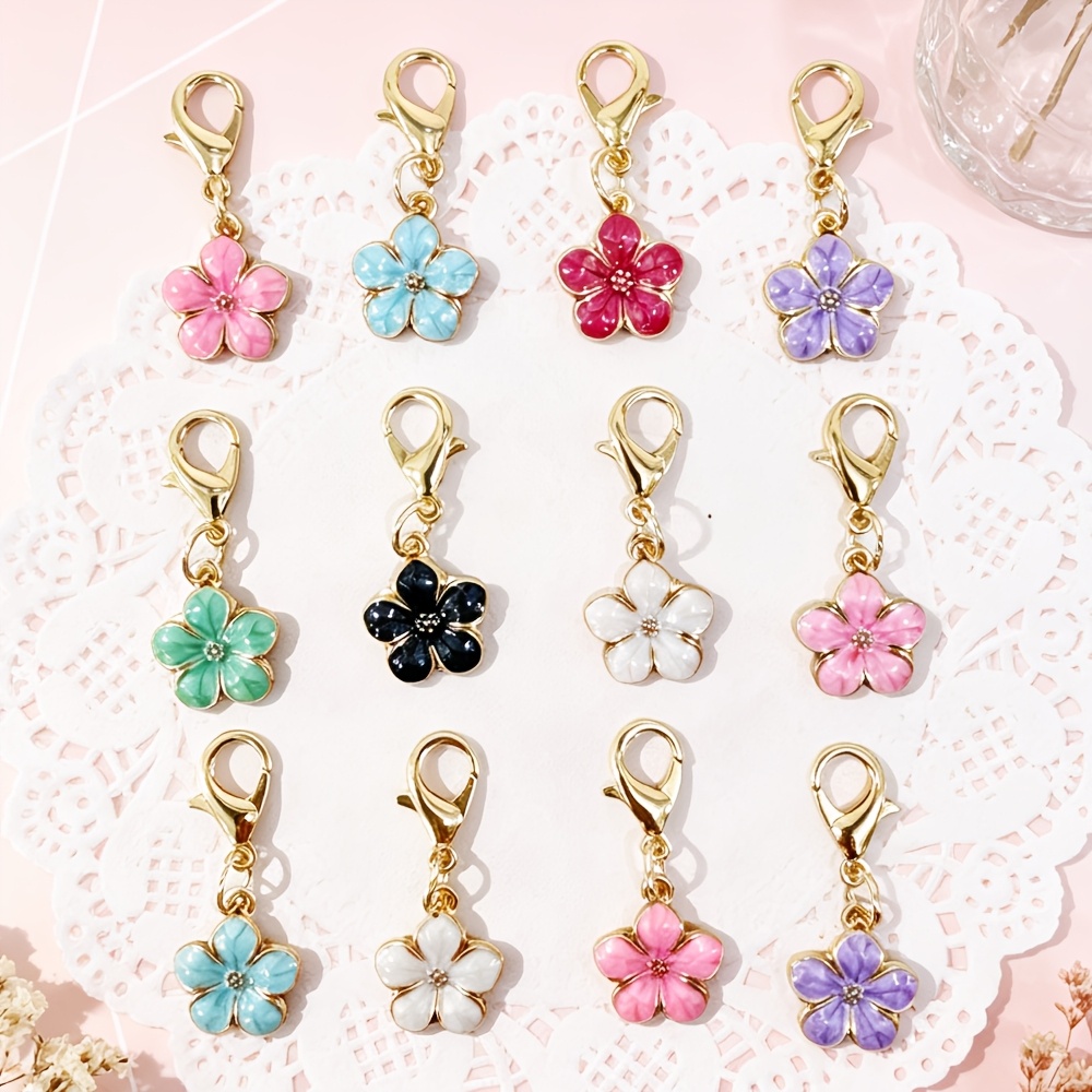 TEMU Portachiavi a forma di ciliegio, 12 pezzi, casuale - Simpatici portachiavi in con moschettone a , regalo di compleanno per donne e signore,