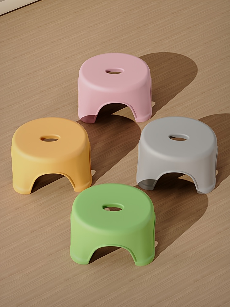 1 thickened stackable sturdy and durable small stool a stylish non slip step stool shoe changing stool   use   bathroom bedroom and living room Product details 0
