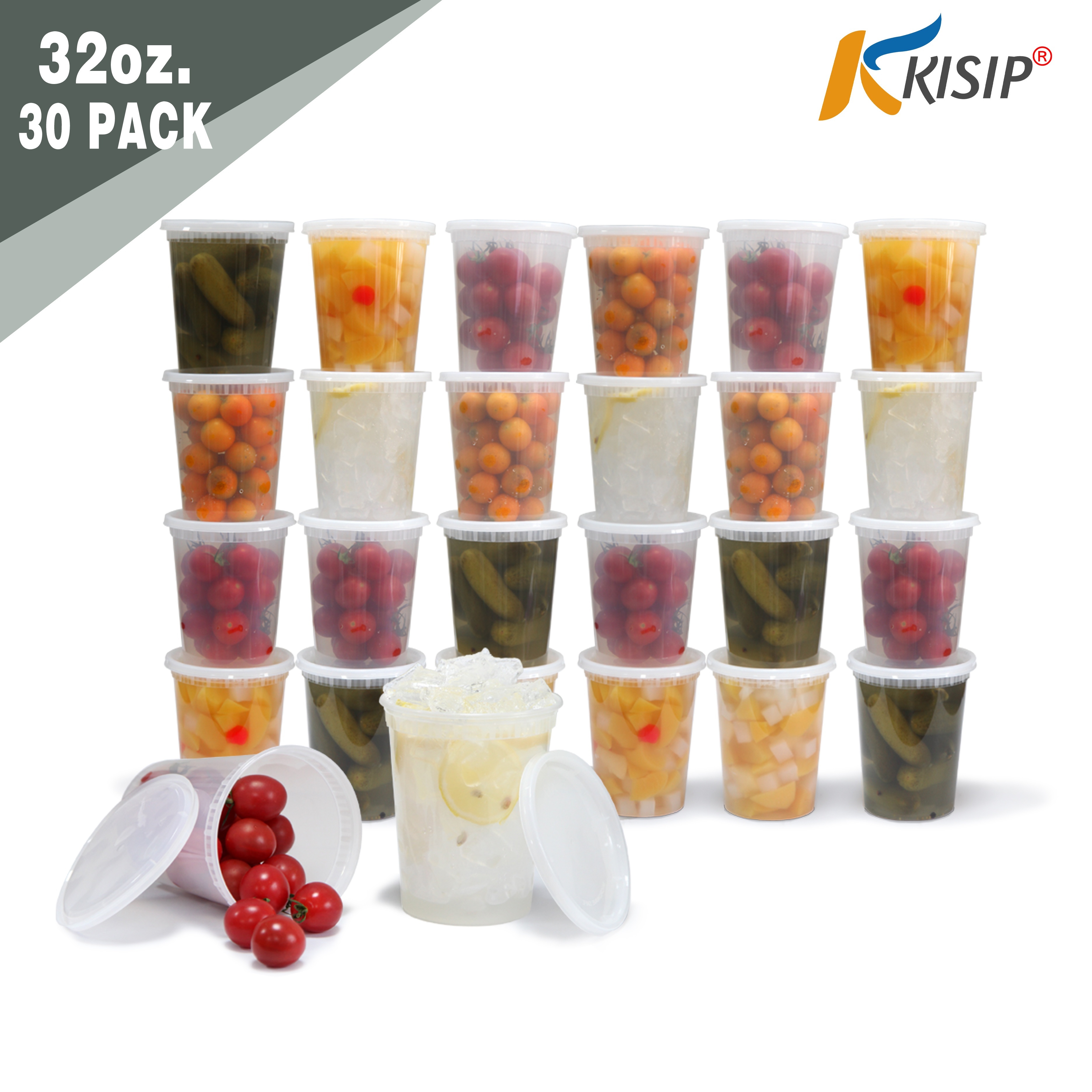 

30pcs 32oz Heavy-duty Plastic Food Storage Containers With Airtight - Bpa-free, Microwave, Dishwasher & Freezer Safe - Soup, Salad, Holiday Meals, Thanksgiving & Christmas - Reusable & Stackable