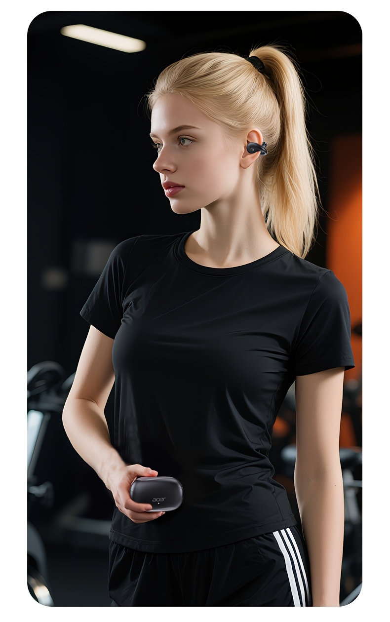 [Acer official genuine] TWS Wireless Headset Heavy Bass Stereo Sound Ultra Long Life Sport Running Clip On Ear Low Latency Gaming Mode HIFI Audio Lightweight Touch Control Design Stylish Design Long Wear No Pain Learning/Telephone/Business/Music Christmas Gift/Valentine's Gift Recommended Multi-Device Compatible Mobile Phone/Tablet/Laptop Built-in Microphone with Type-C Charging Case