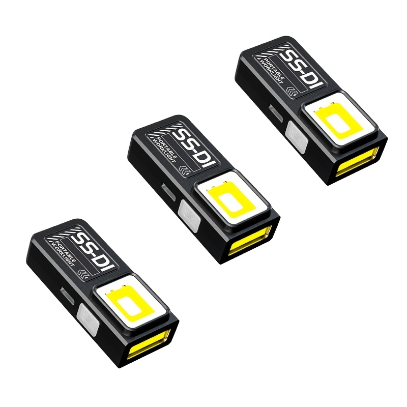 E-shop 3er-Pack Mini Ultra-Dünne Ultra-Leuchtstarke LED Taschenlampe, USB Wiederaufladbar, mit Magnet an der Unterseite, Stiftclip-Design an der