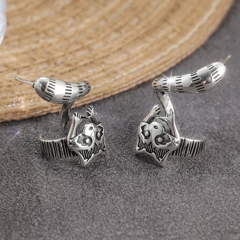 Bohemian Retro Raccoon Ear Cuff Earring, Silvery