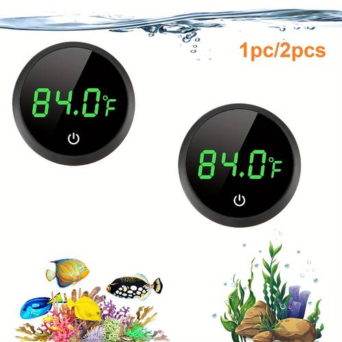 1 2pcs fish tank lcd digital thermometer display to f tank thermometer aquarium temperature measurement suitable for fish axolotl turtle or aquatic