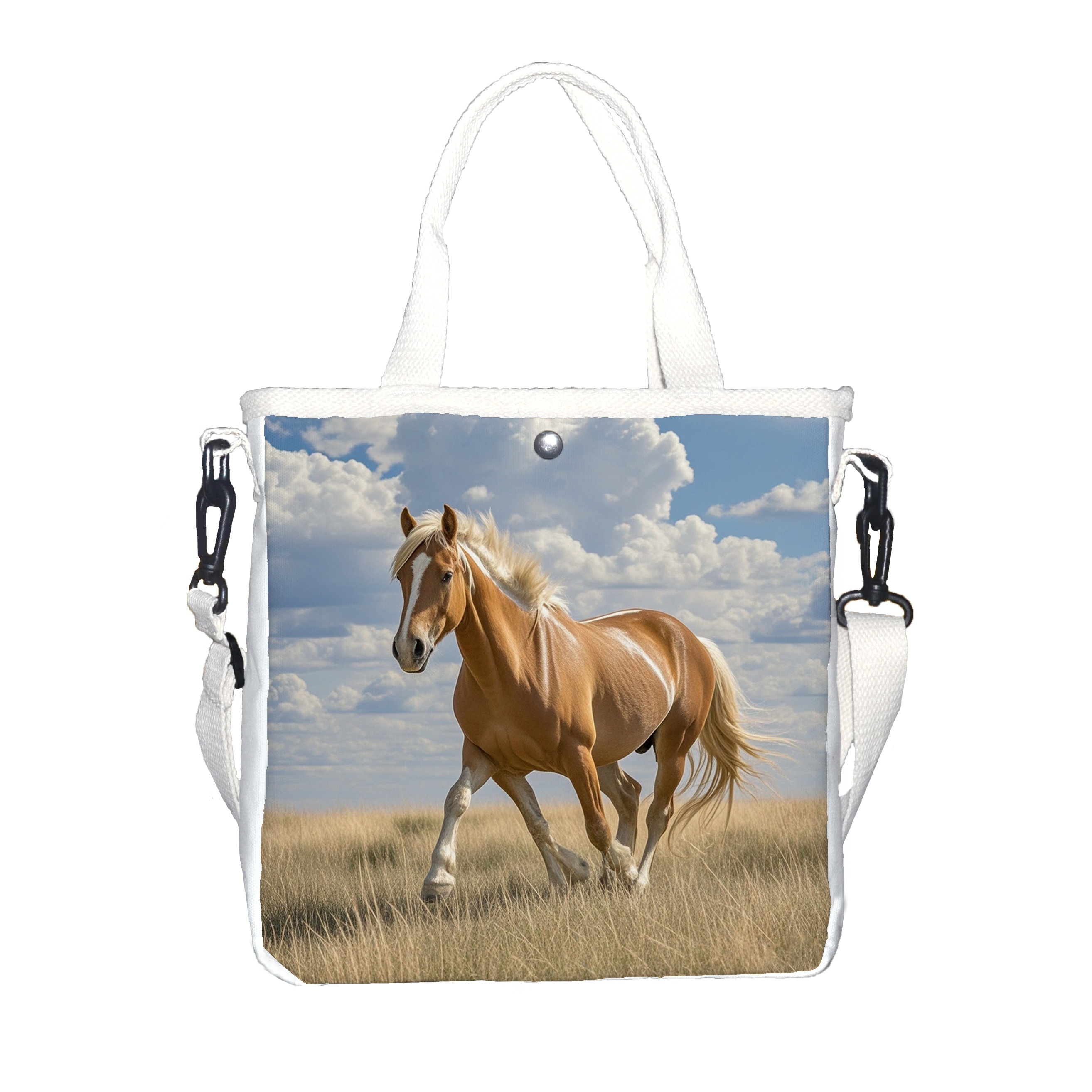 

Special Fund Horse Print Canvas Shoulder Bag With A , A Stylish Casual Messenger Bag Featuring A Removable Shoulder Strap.