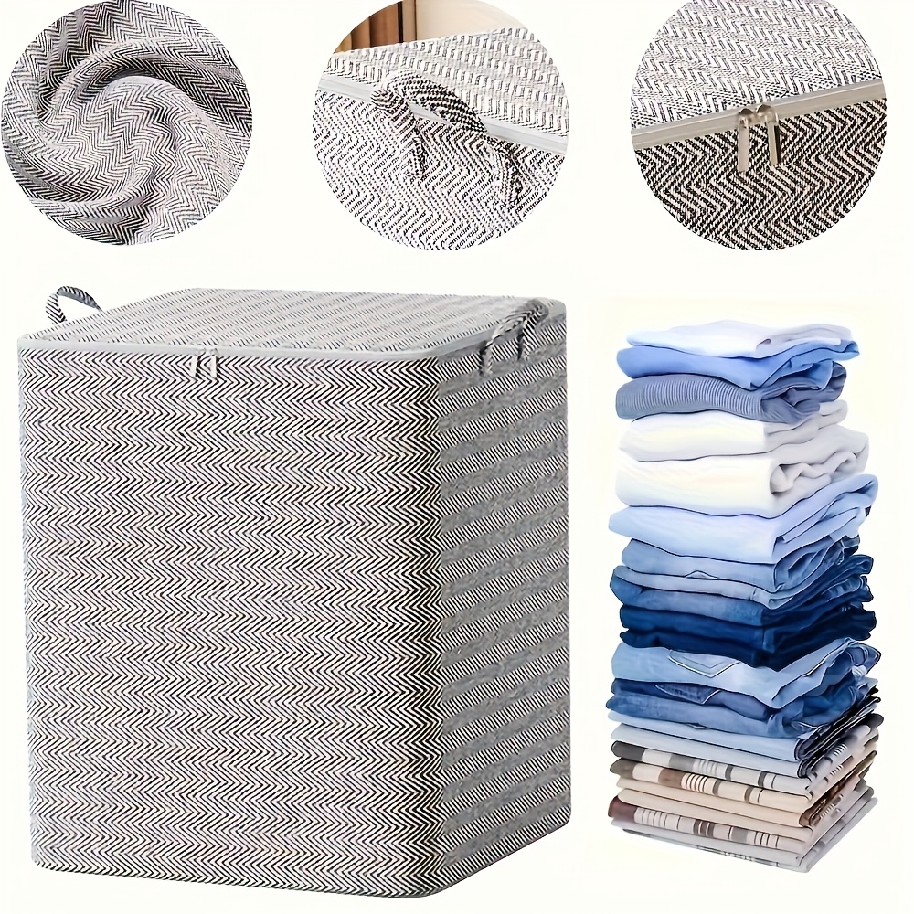 

1pc Linen Organizer, Stackable Rectangle Bin, For , Bedroom, - For , Books, - , Holds 230pcs , For Clothes, , , Dorm , -bed