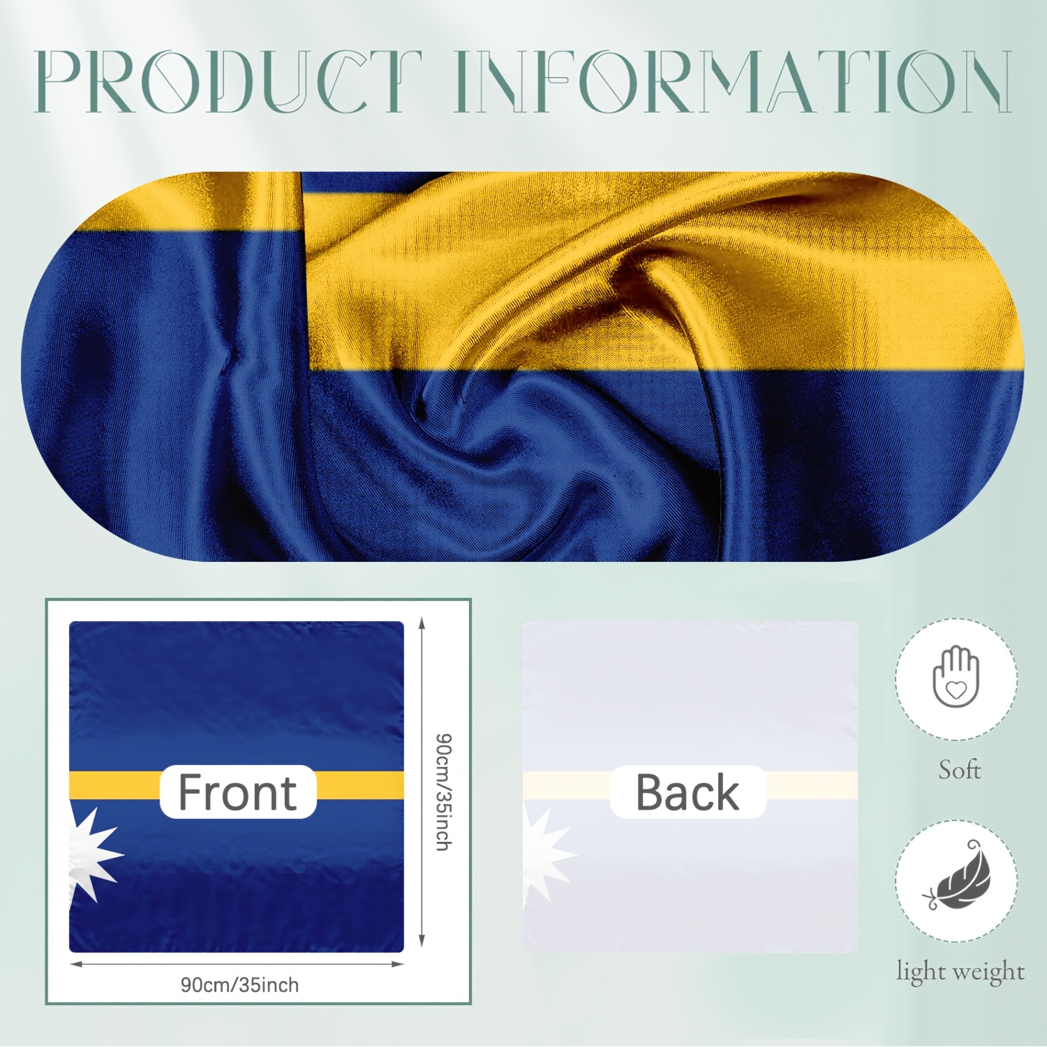 TEMU 1pc Headscarf, Flag Pattern Printed Square Scarf, Casual Outdoor Headscarf, Lightweight Breathable Sunshade Shawl, Breathable Square Scarf,