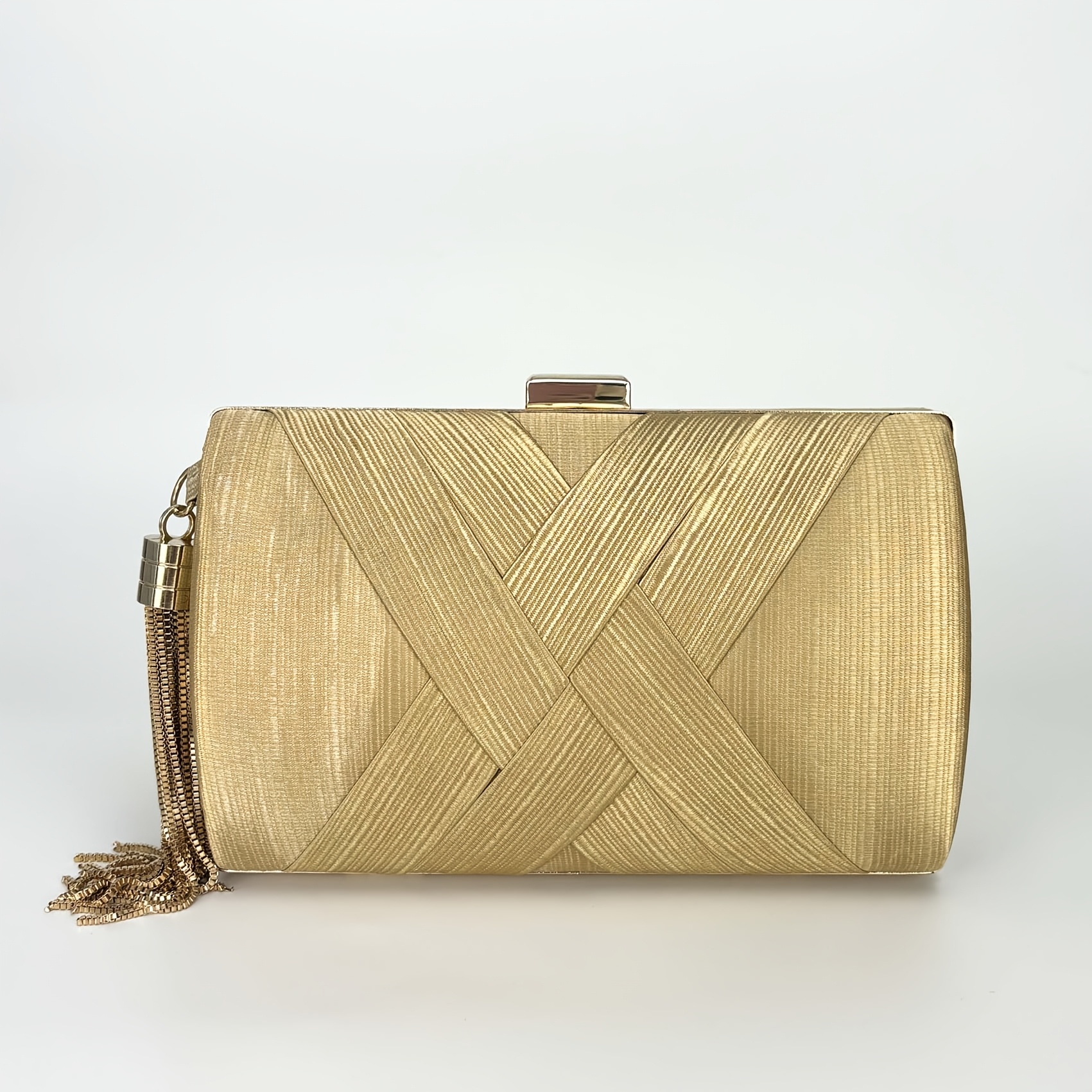 TEMU Bolso de tipo clutch cruzado de satén con borlas para mujer