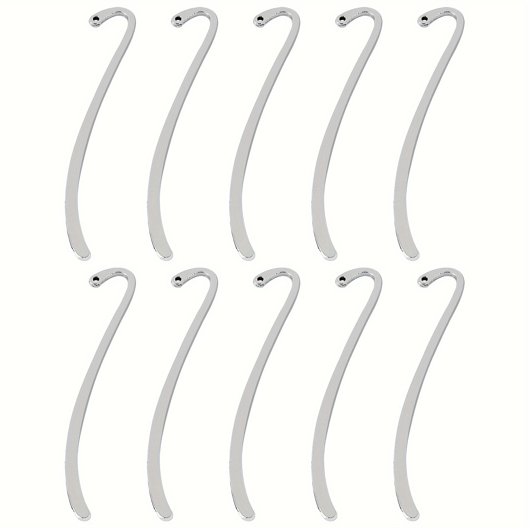 

10-pack Silver-plated Stainless Steel Bookmark Hooks For Reading Enthusiasts - Perfect Gift For Men, Students, Teachers