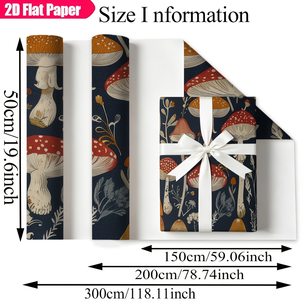 Vintage Mushroom Botanical Print Wrapping Paper for Holiday Gifts