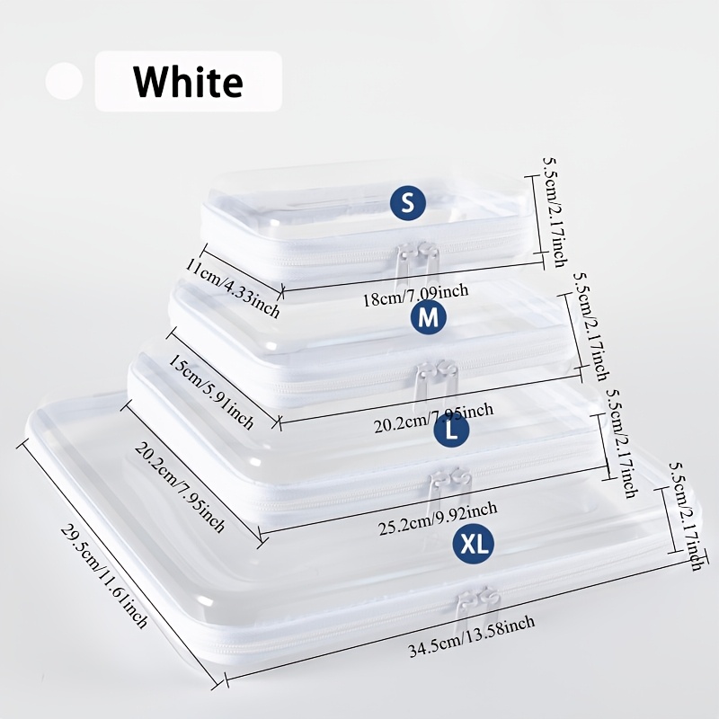 TEMU Set Of Hard Transparent Zipper Storage Bag, Plastic Pencil Case, Transparent Storage Box Suitable For Cosmetics, Snacks, Building Blocks, And