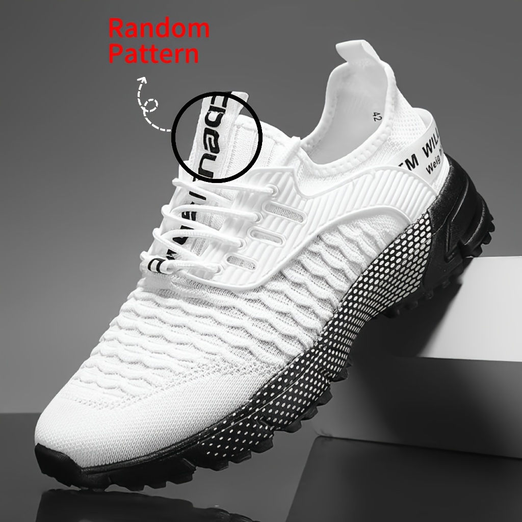 mens casual sport sneakers breathable knit mesh upper lightweight cushioned sole fashion streetwear style tread   running walking daily wear trendy sneakers for men comfortable stylish footwear hot selling