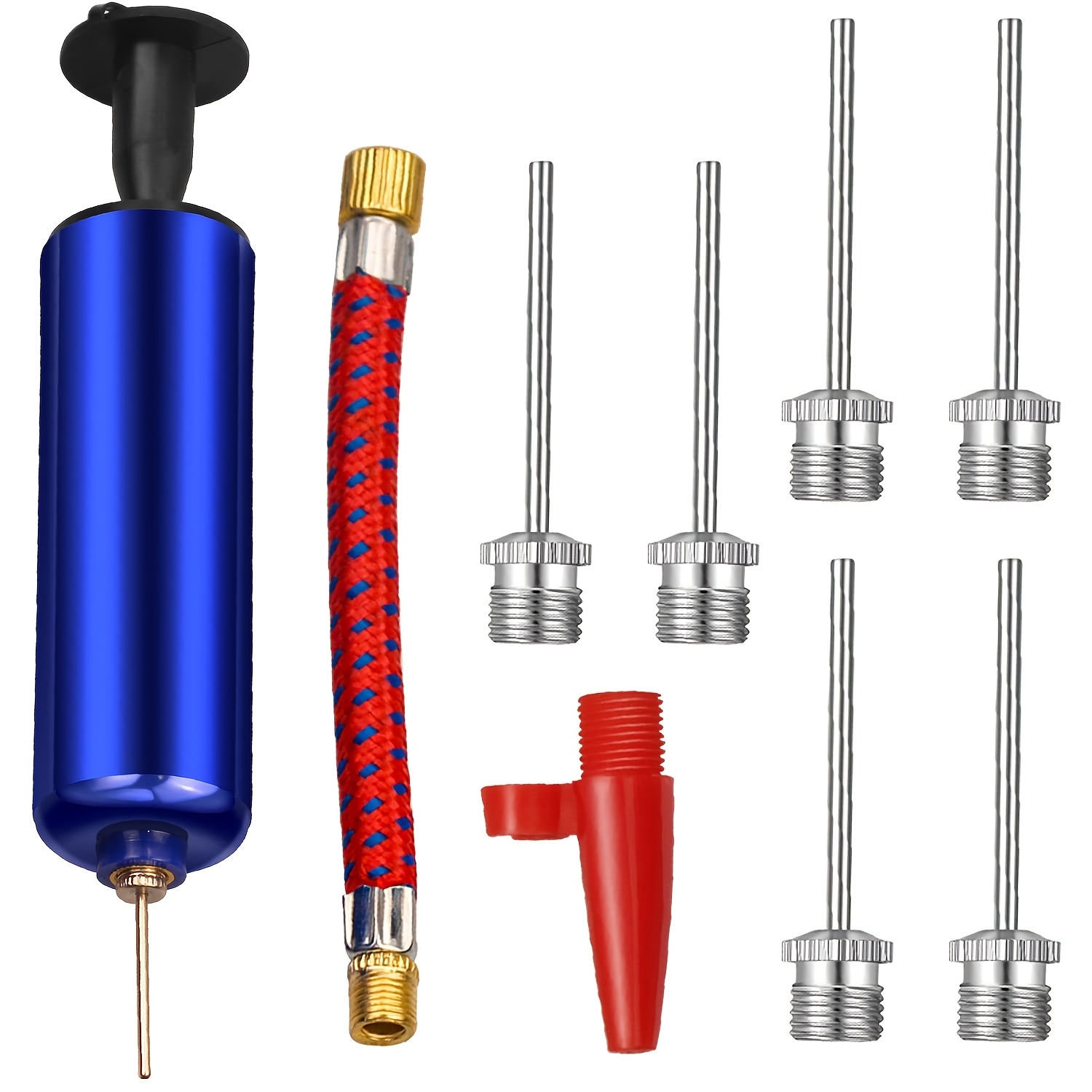 9pcs Pump Inflator Tool Flexible Inflating Needle Kit Sturdy Hand Air Pumps For Football Volleyball Balloon Using