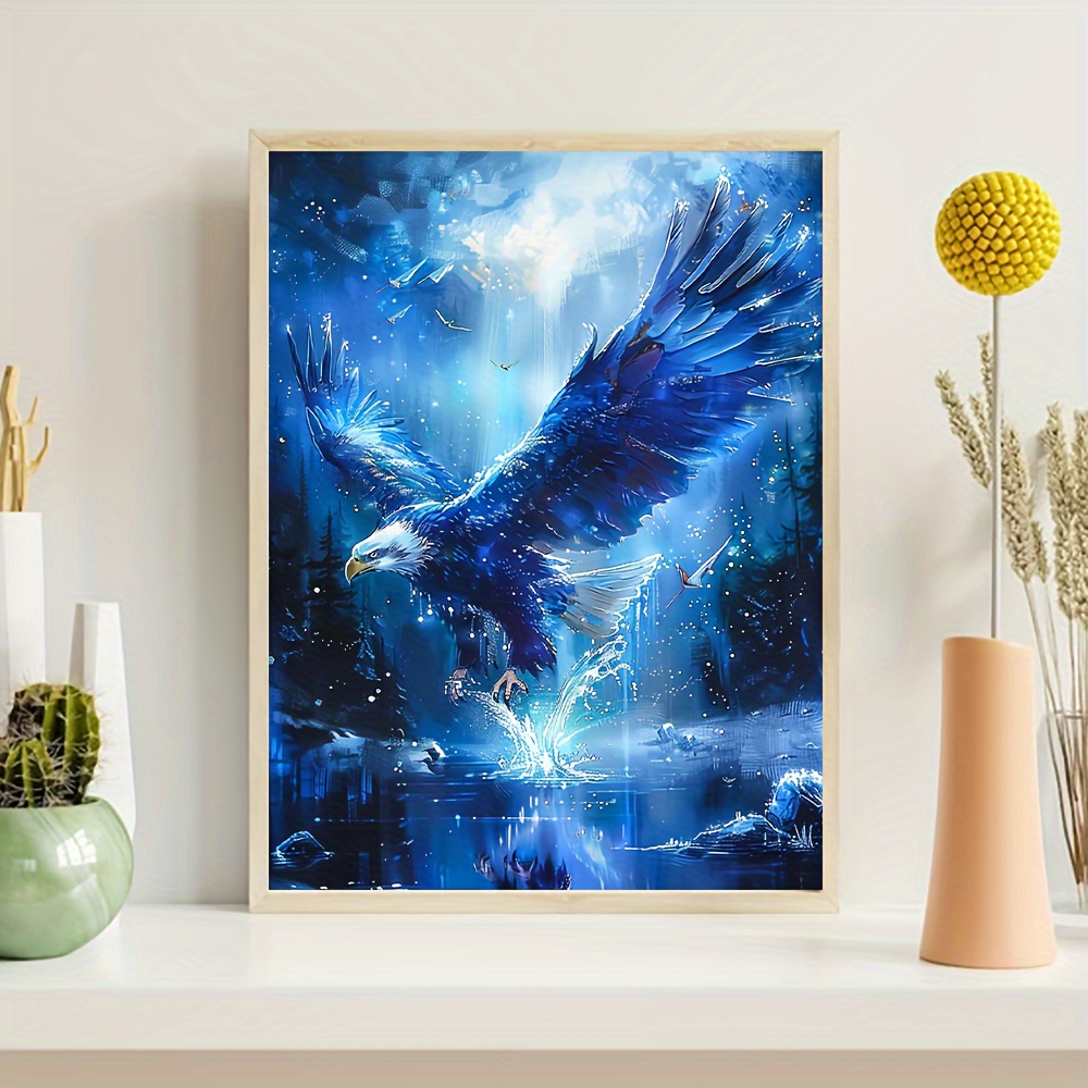 Eagle Spread Wings Canvas Wall Art, Unframed Fabric Painting for Home Decor, Perfect Gift for Thanksgiving, Modern Poster for Living Room Bedroom Kitchen Office Cafe - Mixed Color