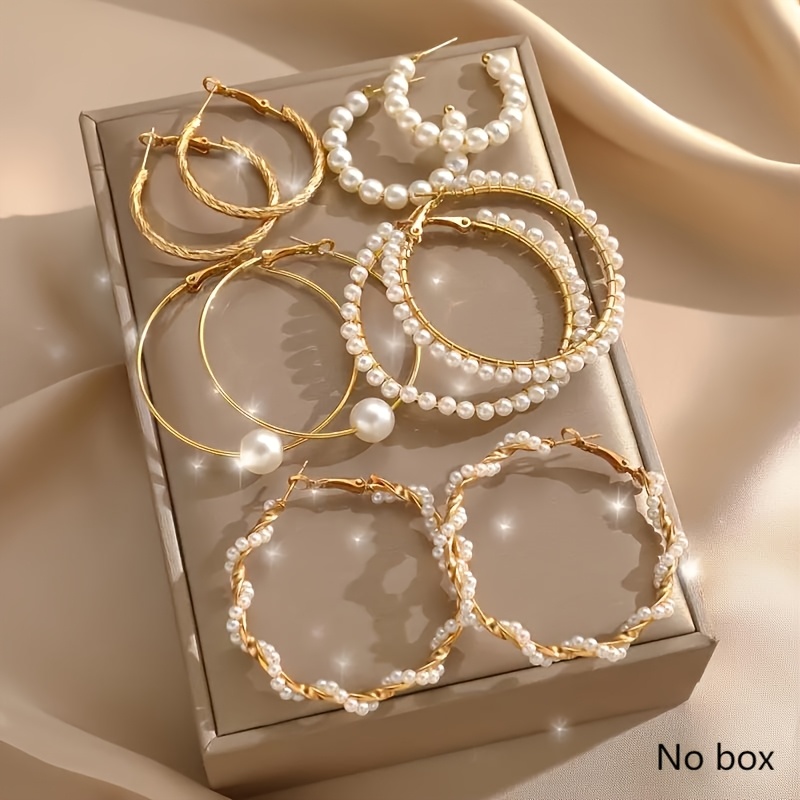 E-shop 10-teiliges Set stilvoller eleganter künstlicher verdrehter Knoten-Ohrringe, Damen-Geschenk für Urlaub, Party, Date, tägliches Styling,