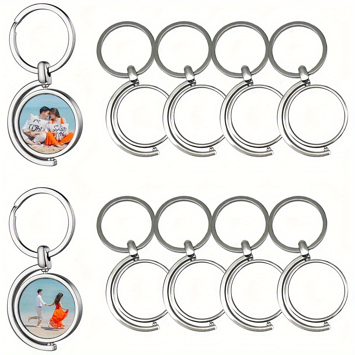 

Sublimation Keychain Blanks Key Chains Heat Transfer Press Keyrings Double Side Pictures Key Rings Personalized Gifts Semicircle
