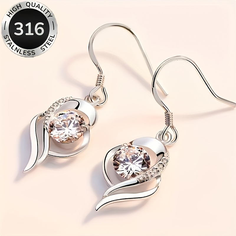 TEMU 1 paire de boucles d'oreilles de en acier inoxydable 316 de haute qualité