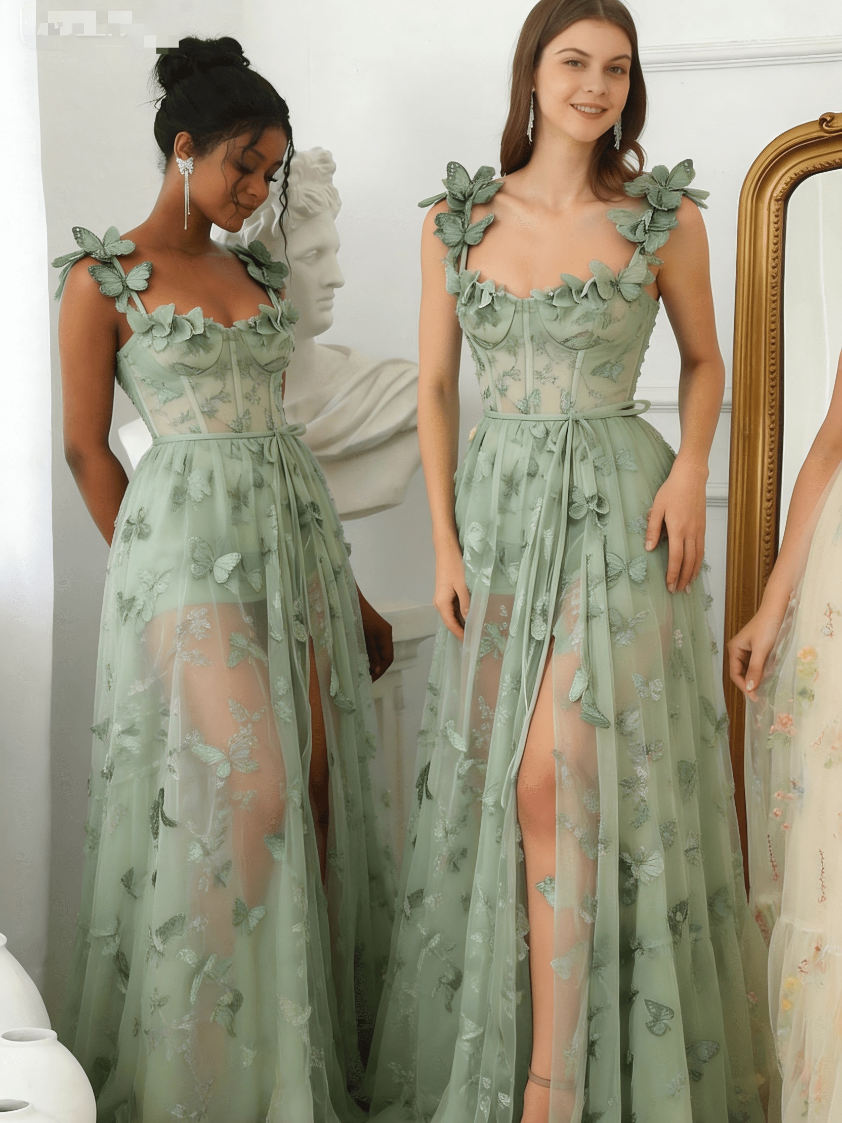 slim fit dress slacks Off The Shoulder A Line Tulle Floor Length Green Elegant Fairy Dresses Prom Dresses